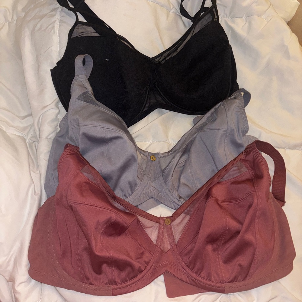 40G Underwire Bras - Black, Gray, Dusty Rose